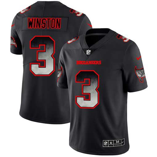 Men Tampa Bay Buccaneers #3 Winston Nike Teams Black Smoke Fashion Limited NFL Jerseys->new england patriots->NFL Jersey